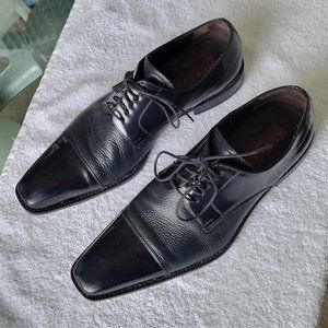 Mezlan Soka Navy Blue Deerskin Leather Lace-up Dress Shoe - Size 10.5